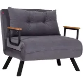 Hannah Home , Sando Single - Grey, Schlafsofas, 1-Sitzer-Schlafsofa, Grau, Polyester, 67 x 78 x 78 x cm