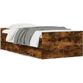 vidaXL Bettgestell mit Schubladen Räuchereiche 90x190 cm