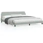 vidaXL Bettgestell "Dover" Hellgrau 200x200 cm Samt