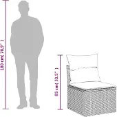 vidaXL 14-tlg. Garten-Sofagarnitur mit Kissen Beige Poly Rattan
