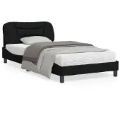 vidaXL Bettgestell ohne Matratze "Hvar" Schwarz 100x200 cm Stoff