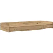 vidaXL Bettrahmen mit Kopfteil Artisan-Eiche 90 x 200 cm Holzwerkstoff