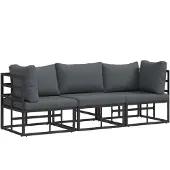 vidaXL 3 stk. Gartenmöbel Metall Schwarz und Anthrazit