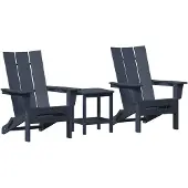 vidaXL Gartenstuhl 3 Stk. Marineblau Polyethylen