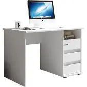 Bega Schreibtisch - Weiß - 110 x 65 cm - 1 Ablagefach - 3 Schubladen