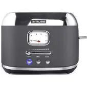 Muse , Edelstahl Toaster 2 Scheiben Auftau Aufwärmen Funktion, Grau