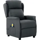 vidaXL Massagesessel Dunkelgrau 93,5 x 67,5 x 101,5 cm Stoff