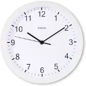 Hama Elba, Wand, Quarzuhr, Rund, Weiß, Kunststoff, Glas