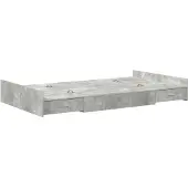 vidaXL Aufbewahrungsbettgestell Beton Grau 120 x 200 cm Holzwerkstoff