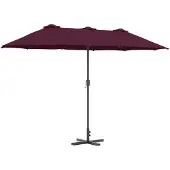 vidaXL Garten-Sonnenschirm Bordeauxrot 370 x 197 x 239 cm