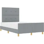 vidaXL Bettgestell mit Kopfteil Hellgrau 120 x 200 cm Stoff