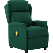 vidaXL Massagesessel Dunkelgrün 93,5 x 67,5 x 101,5 cm Stoff