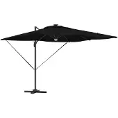 vidaXL Roma Parasol Schwarz 286 x 284 x 270 cm Aluminium und Polyester