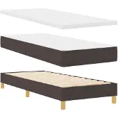 vidaXL Boxspringbett mit Kopfteil Dunkelbraun 200 x 80 cm Stoff