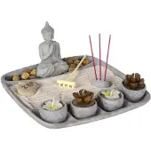 Atmosphera 83600 24x24x12 Cm Zen Garden Grau
