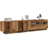 vidaXL TV-Schrank mit LED-Leuchten Altholz-Optik 180x35x40 cm