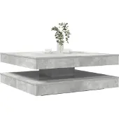 vidaXL Couchtisch 360-Grad Drehbar Betongrau 90x90x34,5 cm
