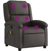 vidaXL Massagesessel Relaxsessel Dunkelbraun Echtleder