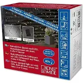 Konstsmide - LED Lichternetz, mit Lichtsensor und 6h und 9h Timer, 40 warm weiße Dioden, batteriebetrieben, Außen (IP44), schwarzes Kabel, 4 x AA 1.5V (exkl.); 3723-100