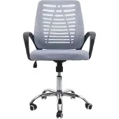 Mendler Bürostuhl HWC-L44, Schreibtischstuhl Computerstuhl, ergonomische Rückenlehne, Netzbezug Stoff/Textil grau