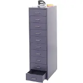 Mendler Rollcontainer Boston T851, Schubladenschrank Stahlschrank, 110x28x41cm 10 Schubladen ~ dunkelgrau