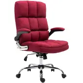 Mendler Bürostuhl HWC-J21, Chefsessel Drehstuhl Schreibtischstuhl, höhenverstellbar Stoff/Textil weinrot
