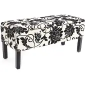 Generique Bank Sitzbank Renens Aufbewahrungstruhe Stoff/Textil 95x36x44 cm FSC-zertifiziert ~ jacquard schwar