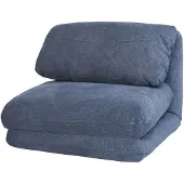 Mendler Schlafsessel HWC-E68, Schlafsofa Funktionssessel Klappsessel Relaxsessel, Stoff/Textil hellblau
