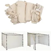 Mendler 4er-Set Seitenwand für Pergola HWC-A22, Ersatzseitenwand Pavillon, 3x3m Polyester creme