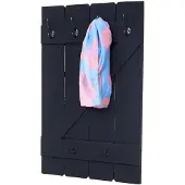Mendler Wandgarderobe HWC-D13, Garderobe Garderobenpaneel, 6 Haken 91x60cm ~ dunkelgrau shabby