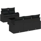 vidaXL Gartensofa-set Schwarz 55 x 55 x 37 cm Poly-Rattan