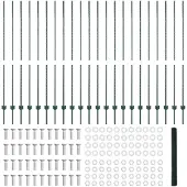 vidaXL Sechseckzaun mit Pfosten 50 x 1,6 m PVC-beschichteter Stahl