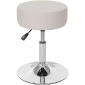 Mendler Hocker HWC-C22, Sitzhocker Schminkhocker, höhenverstellbar Ø 35cm Kunstleder, creme