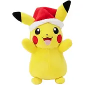 Jazwares Pokémon Plüschfigur Winter Pikachu mit Weihnachtsmütze (20 cm)
