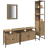 vidaXL Badezimmermöbel-Set 4 Stk. Artisan-Eiche 33 x 33 x 185,5 cm