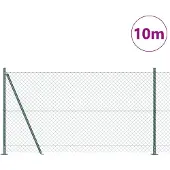 vidaXL Maschendrahtzaun mit Betonsockel 10 x 1,2 m Grün Netz