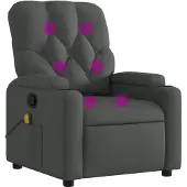 vidaXL Massage-Relaxsessel, Stoff, Dunkelgrau