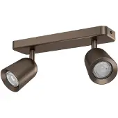 Eglo Deckenlampe 2-flammig Camaldoli, Deckenstrahler mit flexiblen 3 Strahlern, Spot Deckenleuchte aus Stahl in Bronze, GU10 Fassung