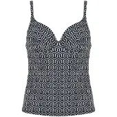 Naturana Badmode Tankini Top Dames | Grösse: 38C | Farbe: Schwarz/Weiß