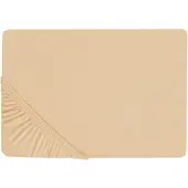 Beliani Spannbettlaken Baumwolle sandbeige 180 x 200 cm JANBU