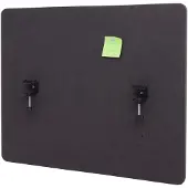Mendler Akustik-Tischtrennwand HWC-G75, Büro-Sichtschutz Schreibtisch Pinnwand, doppelwandig Stoff/Textil - 60x75cm braun-grau