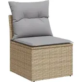 vidaXL Gartensofa-set 9 stk. 6-Sitzanzahl Beige und Hellgrau