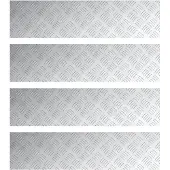 vidaXL Treppe Tritt Rechtwinklig 4 pcs Silber 100 x 25 cm Aluminium