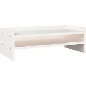 vidaXL Monitorständer Weiß 50x24x16 cm Massivholz Kiefer