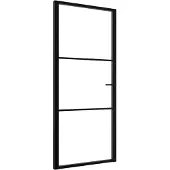 vidaXL Innentür ESG Glas und Aluminium 102,5x201,5 cm Schwarz