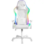 Deltaco Gaming GAM-080-W, Universal-Gamingstuhl, 120 kg, Gepolsterter, ausgestopfter Sitz, Gepolsterte, ausgestopfte Rückenlehne, 185 cm, Weiß