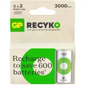 GP Baby-C Akku NiMH 3000 mAh RECYKO, 1,2V, 2 Stück