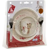 Sophie The Giraffe Set Mahlzeit - - Kiwi-Version - Teller - Schüssel - Becher - Babybesteck