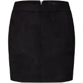 Vero Moda Lederimitatrock "VMDONNADINA FAUXSUEDE SHORT SKIRT", Damen, Gr. M (38), schwarz, Web, Obermaterial: 90% Polyester, 10% Elasthan, unifarben, kurz, Röcke Lederimitatrock, Materialmix