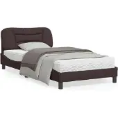 vidaXL Bettgestell ohne Matratze "Hvar" Dunkelbraun 100x200 cm Stoff
